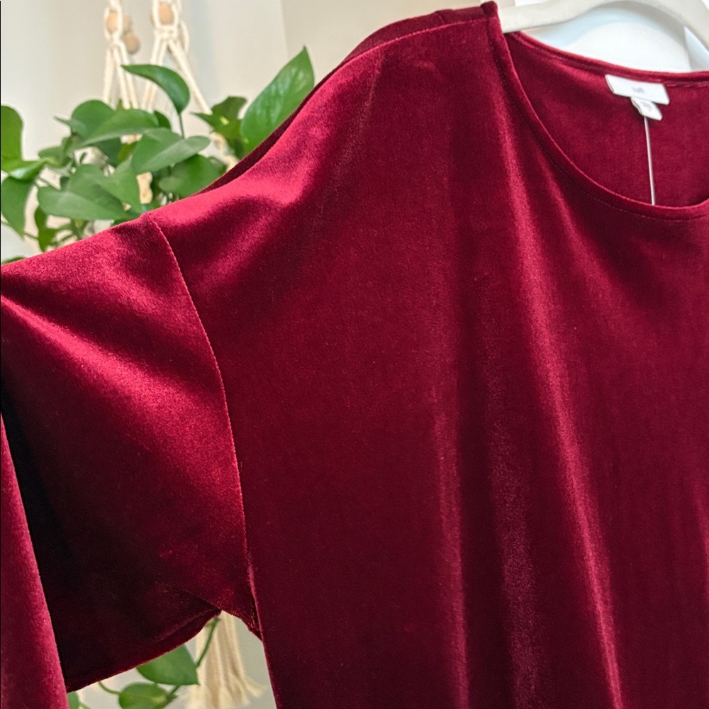 J. JILL bordeau colored velvet top - Picture 7 of 7